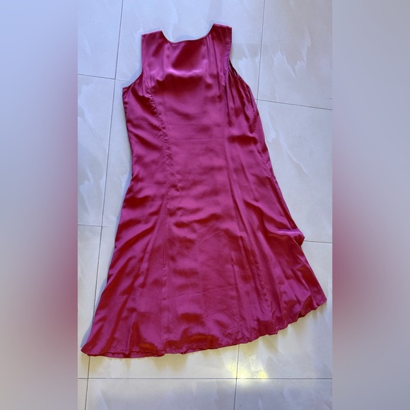 J. Jill Maroon 100% Silk Tank Top Dress with‎ Pockets  Scoop Neck Size L - Picture 15 of 15
